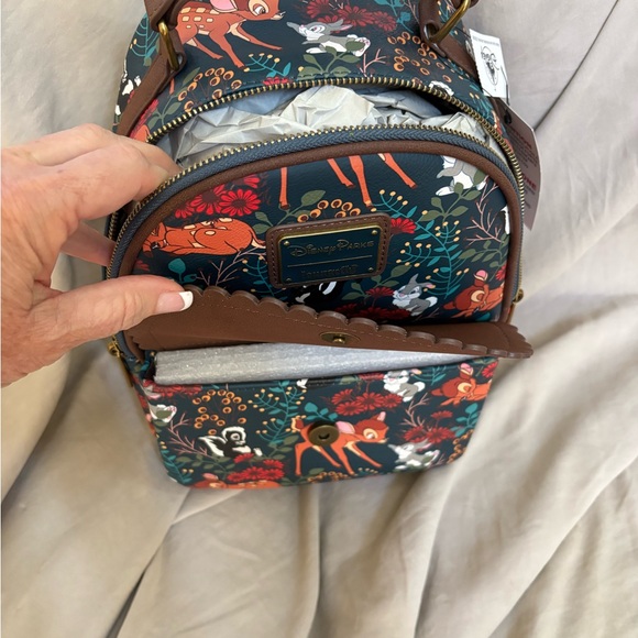 Loungefly Brown Floral Backpack Vibrant Design/Bambi - Picture 3 of 7